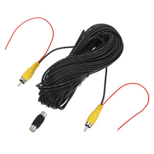 MECCANIXITY Backup Camera RCA Video Cable, 20m/65.6ft RCA Car Rear Reverse Camera Video Extension Cable & Detection Wire for Truck Bus SUV, Male to Male, with Female to Female Coupler - size: 20m/65.6ft