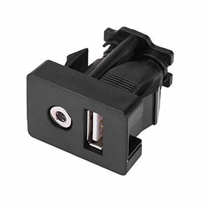 USB and 3.5mm Car Mount Panel, Lightweight Portable Flush Mount Dash Extension Cable with High Speed Data Transfer, for Most Vehicles Audio Devices