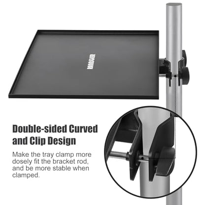 Steel Tray for Microphone Stand, 12.8 X 9.8 Inch - size: 12.8 x 9.8