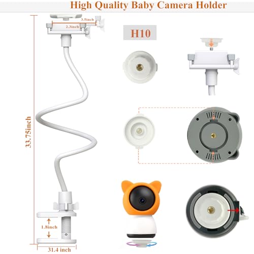 Baby Camera Mount Stand Compatible with BOIFUN/Momcozy/ieGeek/Comfyer-BM01/TECGUUD a Part Baby Monitor Flexible Baby Monitor Holder Shelf Baby Camera Stand More Safety(33.75 inch/Cameras Not Included) - size: 33.27" for ieGeek/BOIFUN/TECGUUD