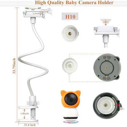 Baby Camera Mount Stand Compatible with BOIFUN/Momcozy/ieGeek/Comfyer-BM01/TECGUUD a Part Baby Monitor Flexible Baby Monitor Holder Shelf Baby Camera Stand More Safety(33.75 inch/Cameras Not Included) - size: 33.27" for ieGeek/BOIFUN/TECGUUD