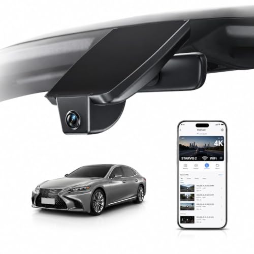 OVAMAN Front-Only 4K STARVIS 2 Dash Cam for 2017-2025 Lexus is 200t, is 300/350 AWD F Sport (3rd Gen/XE30), OEM Hidden Camera, WiFi App, Parking Hardwire Kit, 64GB Card