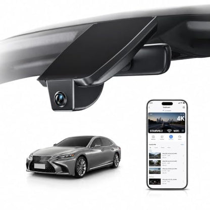 OVAMAN Front-Only 4K STARVIS 2 Dash Cam for 2017-2025 Lexus is 200t, is 300/350 AWD F Sport (3rd Gen/XE30), OEM Hidden Camera, WiFi App, Parking Hardwire Kit, 64GB Card