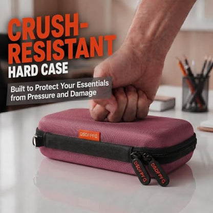 Rose Gold Small Hard Zipper Carrying Case, Universal Electronic Pouch Bag - color: Rose Gold