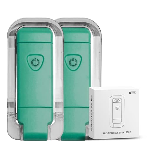 EGWASER Book Light for Reading in Bed, USB Rechargeable Clip on Book Lights, 3 Brightness Adjustable Dimmable Bookmark Light for Eye-Protection, Reading Lamp for Bookworms, Travel (2-Pack Dark Green) - color: 2-Pack Dark Green