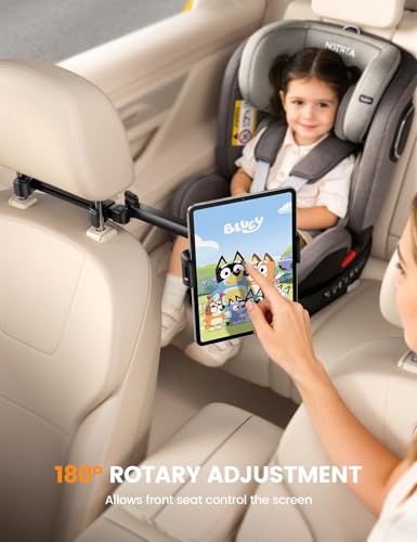 Lamicall Car Headrest Tablet Holder, Foldable Clip, Lockable