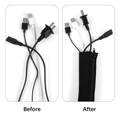 4 Pack Cable Management Sleeves Flexible Cord Management Wire Wrap Covers Black