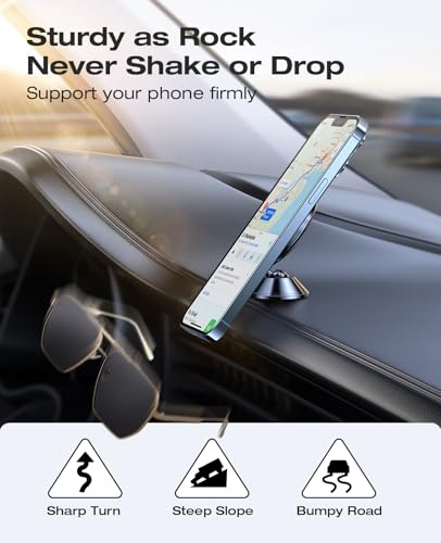 VICSEED Ultra Mini for MagSafe Car Mount Magnetic Phone Holder for Dash - color: Flash Black
