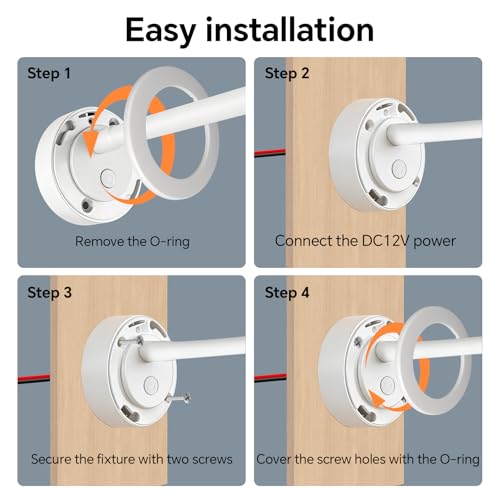 12V Dimmable Reading Light, RV LED Lamp with USB-A & USB-C Charger - color: White