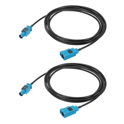 uxcell 2Pcs Antenna Extension Cable, 6.6ft/2m Longer Fakra-Z Male to Fakra-Z Female RF Coax Cable for Car Stereo Head Unit GPS Navigation FM AM Radio RG174 - size: 6.6ft/2m