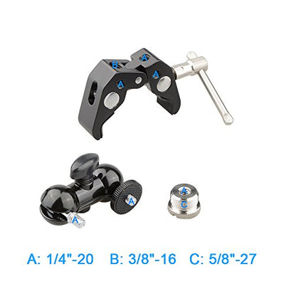 CAMVATE Crab clamp & Mini Ball Head Camera Mount for Microphones - 1196 - size: 5 x 12 x 2.2 cm