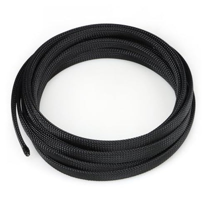 Braided Cable Management Sleeve, 16.4ft Flexible Wear-Resistant Cable Sleeve, Expandable Wire Management for Home, Office, Industry & Automobile (Black, 1/2") - color: Black, size: 1/2"