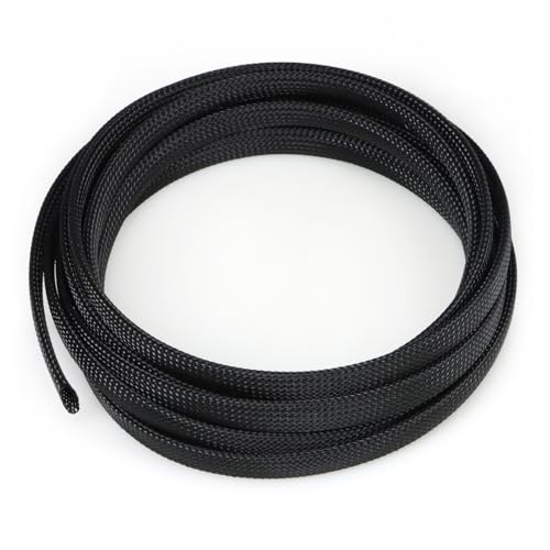 Braided Cable Management Sleeve, 16.4ft Flexible Wear-Resistant Cable Sleeve, Expandable Wire Management for Home, Office, Industry & Automobile (Black, 13/16") - color: Black, size: 13/16"