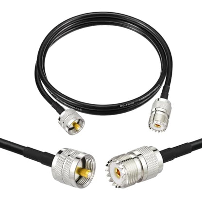 Superbat PL259 to SO239 Cable CB Coax Cable 3ft RG58 PL-259 Male to Female - size: 3ft, style: straight