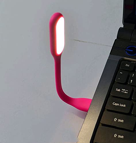 Mini Flexible Light, Portable USB Led Reading Night Lamp for PC Laptop Computer Notebook Power Bank - 2 Pack (Pink) - color: Pink