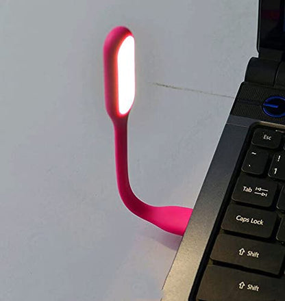 Mini Flexible Light, Portable USB Led Reading Night Lamp for PC Laptop Computer Notebook Power Bank - 2 Pack (Pink) - color: Pink