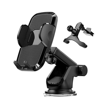 Osilly Car Phone Holder, 3 in 1 Auto Dashboard Windshield Air Vent Cell Phone Mount, Suction Cup & Clip, Hands-Free Car Interior Accessories, Universal for iPhone Android All Smartphone