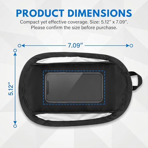 Car Cell Phone Sun Shade, Reflective Anti-glare & Heat Shield for Most Smartphones, Vertical Foldable Dashboard Navigation Holder Umbrella, Portable Protection Cover for Most Cars (Black)