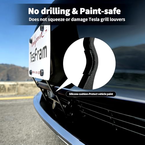 2026 Performance Model 3 Front License Plate Holder - No Block Camera Visibility, Bumper Paint-Safe, No Drill License Plate Mounting Kit with Anti-Theft Features - size: 2026 Performance Model 3