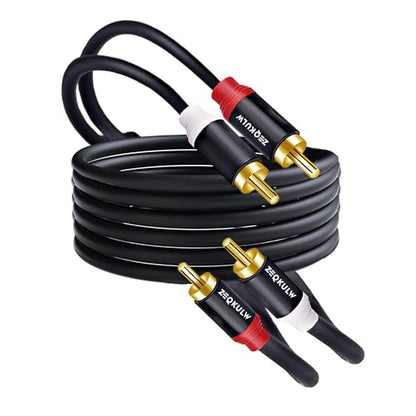 2RCA Audio Cable 3.3 ft 2RCA Male to 2RCA Male Stereo Audio RCA Cables Dual Shielded Gold-Plated 2 RCA Stereo Cable for car Audio Cord, Hi-Fi Systems or Home Theater - size: 3.3FT