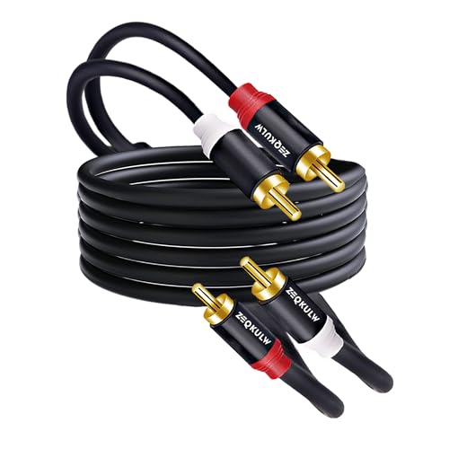 2RCA Audio Cable 3.3 ft 2RCA Male to 2RCA Male Stereo Audio RCA Cables Dual Shielded Gold-Plated 2 RCA Stereo Cable for car Audio Cord, Hi-Fi Systems or Home Theater - size: 3.3FT
