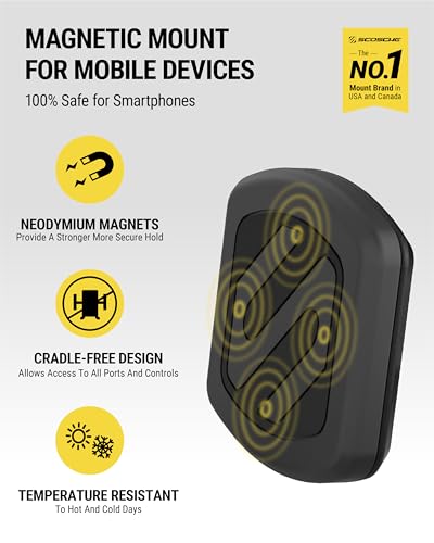 Scosche MXWDL Magnetic Cell Phone Car Mount, Suction Cup Phone Holder for Car Dashboard/Windshield with Extra Strong Magnet and Thick Metal Plate Compatible with iPhone, Samsung, and All Devices - size: 1 Pack, style: Extra Strength - Flex Window / Dash