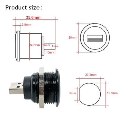 PENGLIN 2PCS USB 3.0 Connector, USB Male to Female Conversion Connector, USB3.0 Panel Mount Extension Adapter for Data Transfer/Charging (Pack of 2) - size: USB 3.0(2PCS) (Pack of 2)