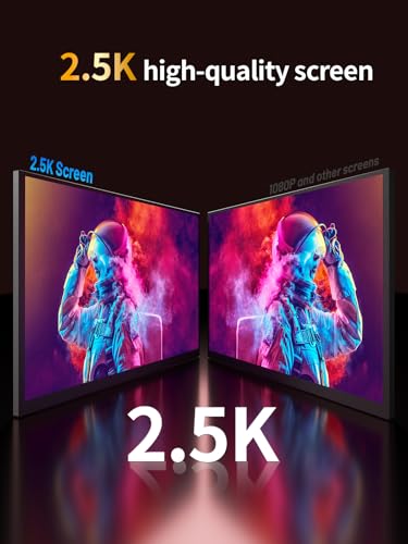 24.5" 2.5K Portable Monitor 160Hz QHD Gaming Monitor 100% sRGB IPS Large Screen, USB-C HDMI External Second Screen with Kickstand, Travel Monitor for Laptop, PC, Phone, VESA Mountable - size: 24.5inch 2.5K