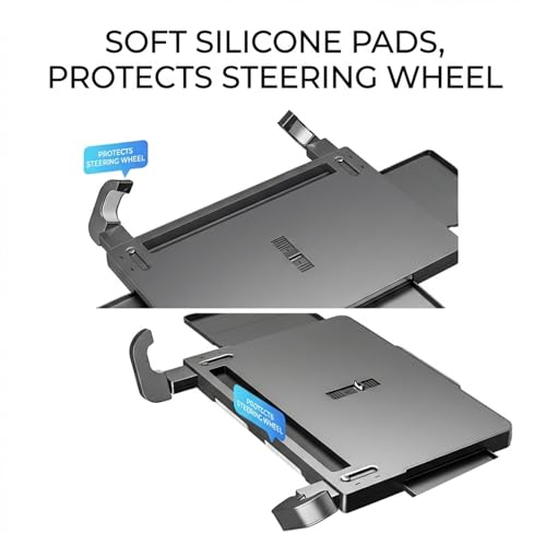 Car Back Seat Tray Table with Expandable Tray - 2-Sided Car Desk for Kids & Adults, Extra Wide & Sturdy Headrest Mount with Non-Slip Pad, Tablet/Laptop Holder for Road Trip(Carbon fiber front panel) - color: Carbon fiber front panel