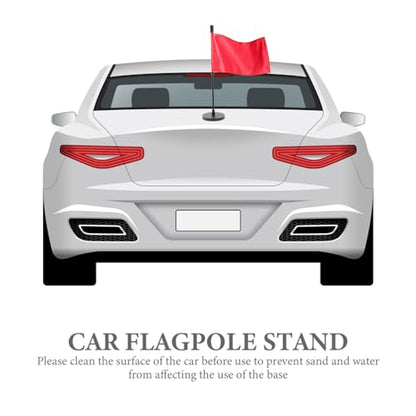 BESPORTBLE Car Flag Poles: 2Pcs 10Inches Long ine Flag with Magnetic Base and Flexible Flag Pole - Flag Holder for Truck Cars Suction Flagpole Supplies