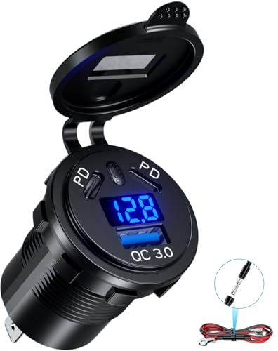 Kewig 12V USB Outlet Car Charge, 108W 3-Port Marine Fast Charger