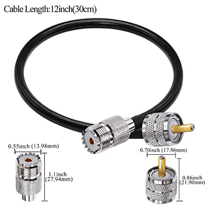 TUOLNK UHF PL259 Cable RG58 PL259 SO239 Male to Female Extension Cable Low Loss CB Coax for Two Way Radio CB Radio Wireless LAN Devices (1.64ft) 2pcs - size: 1.64ft-2pcs