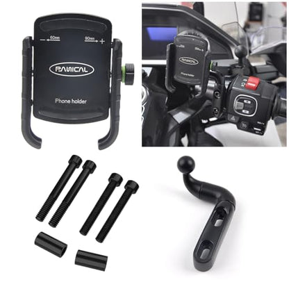 PANICAL Motorcycle for Honda Goldwing GL1800 F6B DCT Universal Bicycle Brake Lever Offset Device Phone Mount Holder Bracket Parts Special Vehicle Paired 17mm 5/8" Ball Head Adapter