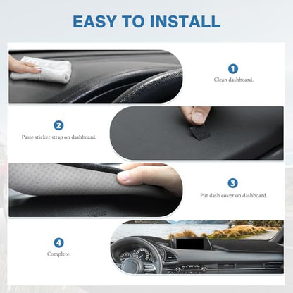 FIILINES Dash Cover for 2019-2025 2026 Mazda 3 Hatchback Sedan (Without HUD), Dashboard Mat Interior Accessories Dashboard Pad Carpet Dash Mat Sunshade Non-Slip Polyester Protector No Glare Black - size: For Ma-zda 3 2019-2026