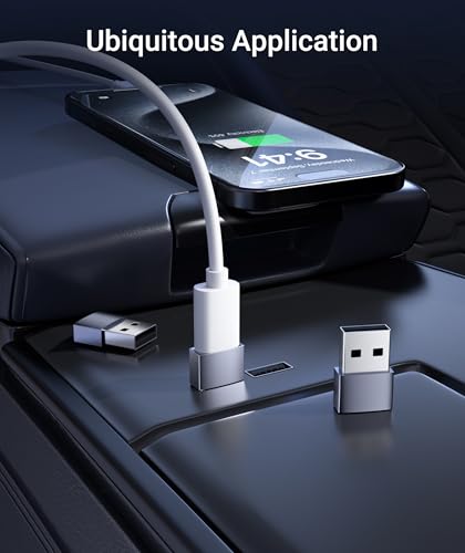 Syntech USB C to USB Adapter 3-Pack, Female to Male Converter, Aluminum - color: Space Gray
