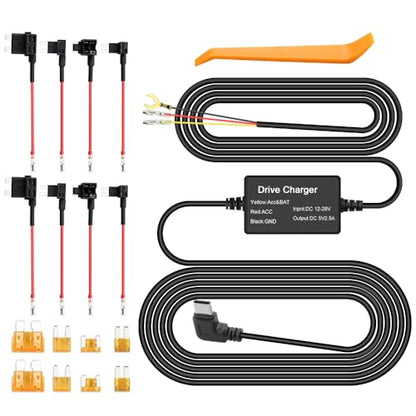 Dash Cam Hardwire Kit with USB C Interface, 12V-28V to 5V, 9.8FT Cable