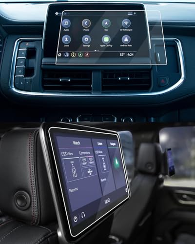 3 Pack Screen Protector for Chevry Tahoe 2021-2024 Accessories - size: For Tahoe Suburban 10.2" navi + 12.6" rear