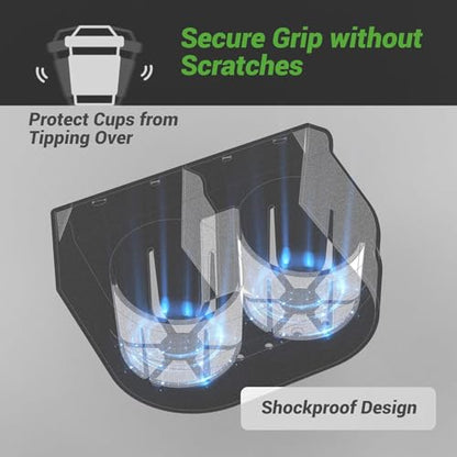 10L0L Golf Cart Dual Cup Holder for Club Car DS 1993-Up Gas & Electric Carts, Black ABS Plastic Drink Holder Storage Accessories, OEM# 1016811 101708301, 2 Pack