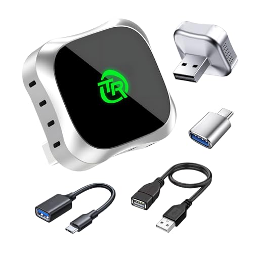 Wireless CarPlay Adapter for iPhone, Convert Wired to Wireless Apple CarPlay Adapter, Plug & Play, No Delay & Stable Control, Mini Size, USB & USB-C/Type-C for Cars 2016+ iOS10+, CarPlay Dongle Black - color: Style 2