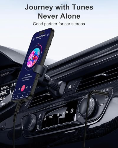 Coiled USB C to 3.5mm Audio Aux Jack Cable for iPhone, Car Play Aux Cord