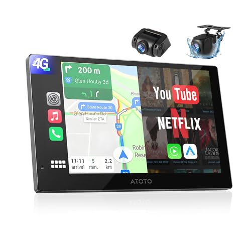 Portable Carplay Screen, Full Android System Car Tablet with Wireless Apple CarPlay & Android Auto, 9.25” Smart Driving Display with BackupCam & DashCam, 4G LTE, AI Voice Control/GPS/Mirror Link - size: 9.25"