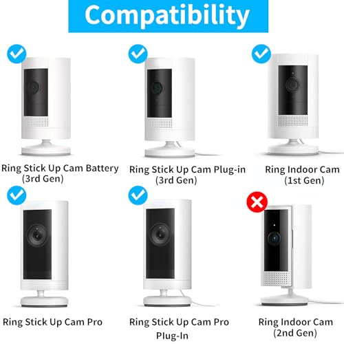 2 Pack Adjustable Wall Mount for Ring Stick Up Cam & Ring Outdoor Cam Plus - color: White