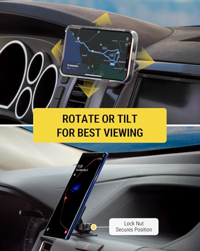 Scosche MAGDM-10KFLT MagicMount Magnetic Car Phone Mount for Dashboard, 360° Adjustable Magnet Head, Universal Cell Phone Holder for Car Compatible with iPhone Samsung & All Devices (Pack of 10) - size: 10 Pack, style: Dash