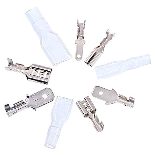 Swpeet 315Pcs 2.8/4.8/6.3mm Male and Female Spade Quick Connectors Wire Crimp Terminal Block with Insulating Sleeve Assortment Kit Perfect for Electrical Wiring Car Audio Speaker