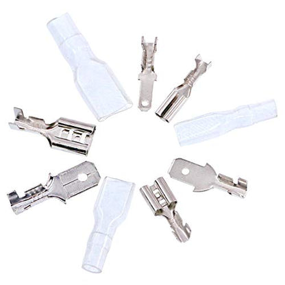 Swpeet 315Pcs 2.8/4.8/6.3mm Male and Female Spade Quick Connectors Wire Crimp Terminal Block with Insulating Sleeve Assortment Kit Perfect for Electrical Wiring Car Audio Speaker