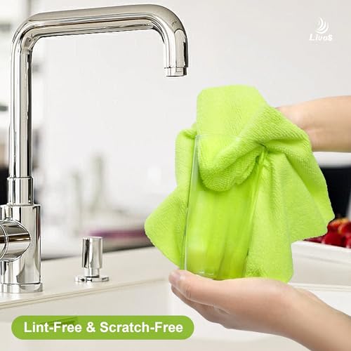 LIVOS Microfiber Cleaning Cloth Roll - 80 Pack, Reusable Paper Towels Green Tear Away, Microfiber Towels for Car, Super Absorbent Lint Free Cleaning Rags for House, Kitchen, Window-11.5"x11.5" - color: Green
