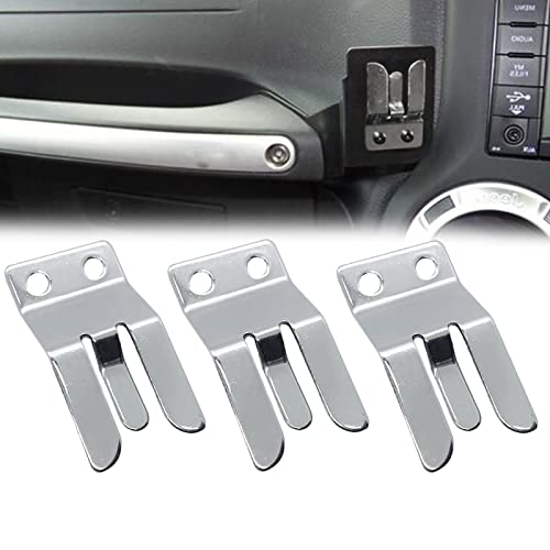 Boat Stainless Steel CB/Ham VHF Radio Microphone Clip Holder for Marine Jet Yacht RV, 1" x 1-7/8, Compatible with Yaesu MH-48 FT8900 FT7800 FT7900 FT8800 FT1807 (3 PCS) - color: Silver-3 PCS