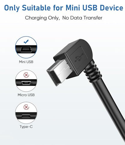 Dash Cam Charger Cable,15Ft 18AWG USB C to Mini USB for Garmin Nuvi, GPS - size: Mini USB, style: 15Ft