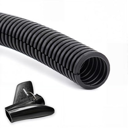 ZhiYo 10FT 3/4” Wire Loom Split Tubing Auto Wire Conduit Flexible Cover | High Temperature Heat Resistant -40F to 257F | Plastic Cover for Electrical Wires & Cables - color: Black, size: 10FT 3/4”