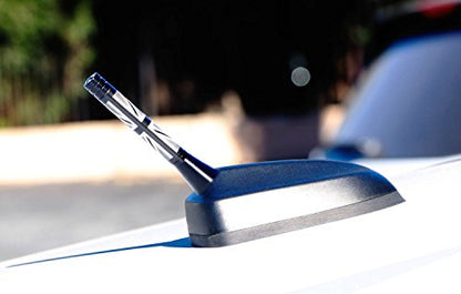 iJDMTOY 3-Inch Black/White Union Jack Theme Short Antenna Compatible with Mini Cooper (All Models) & More Other Cars - color: Black/White